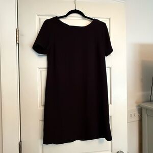 Black open back shift dress